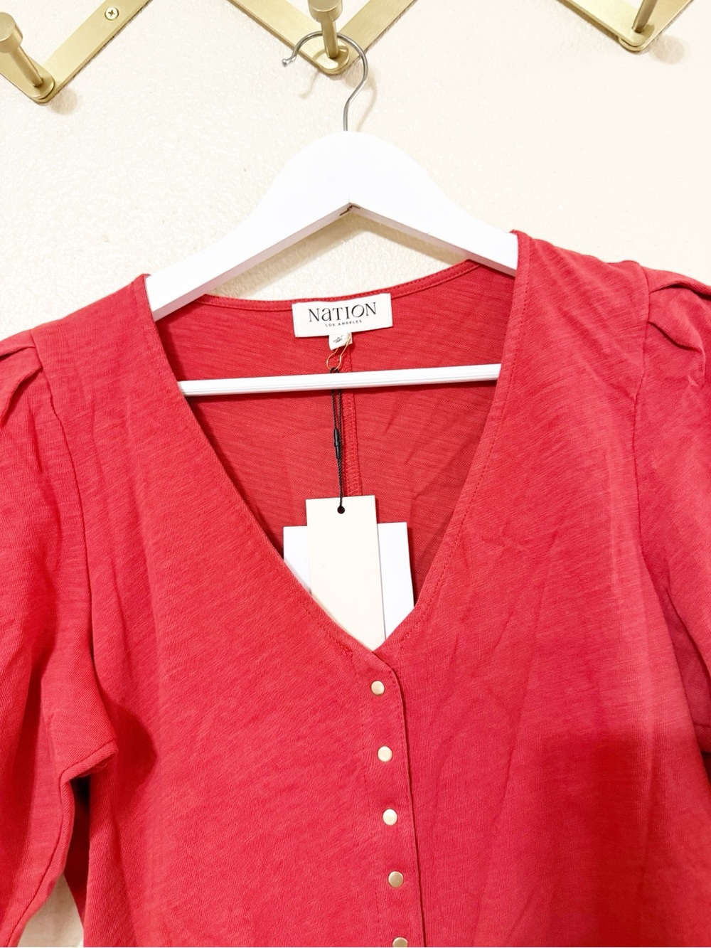 Anthropologie Nation Los Angeles 100% Cotton Jen Buttondown Top Size Medium NEW - Picture 8 of 8